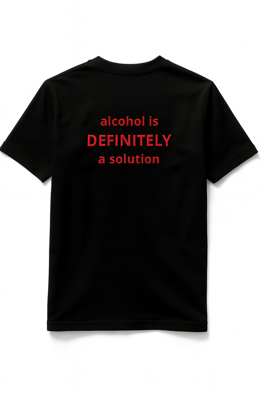 T-shirt "alcohol is DEFINITELY a solution"